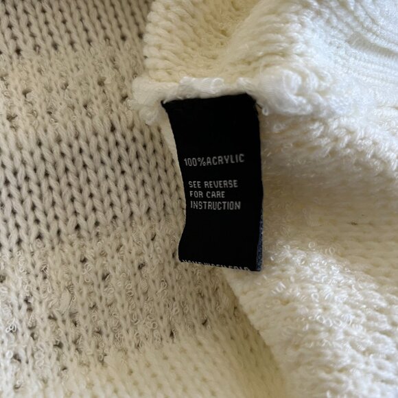COCO Bleu Chunky Knit Oversized Cardigan Sweater, Ivory, Size S - Picture 6 of 6